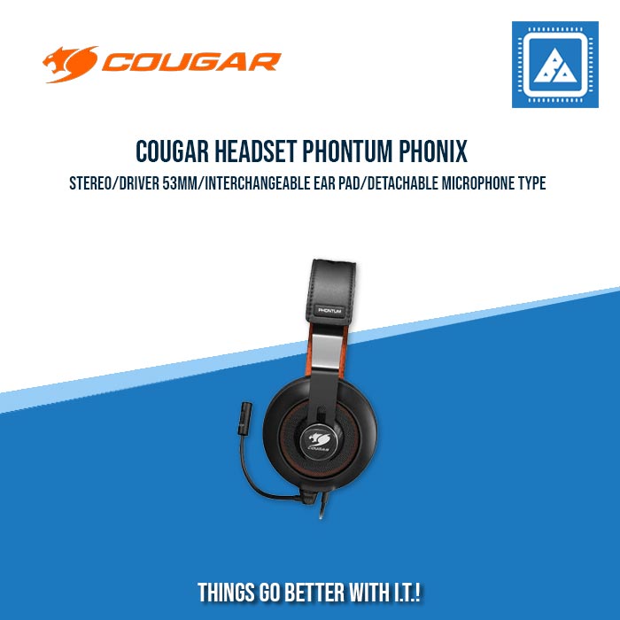 COUGAR HEADSET PHONTUM PHONIX STEREO / DRIVER 53MM / INTERCHANGEABLE EAR PAD / DETACHABLE MICROPHONE TYPE COUGAR HEADSET PHONTUM PHONIX STEREO / DRIVER 53MM / INTERCHANGEABLE EAR PAD / DETACHABLE MICROPHONE TYPE